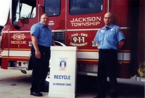 Jackson Firefighters collect cans for Aluminum Cans for Burned Children. 